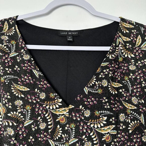 Lane Bryant Peasant Tunic Top Black Paisley Floral Size 22 - Picture 8 of 11